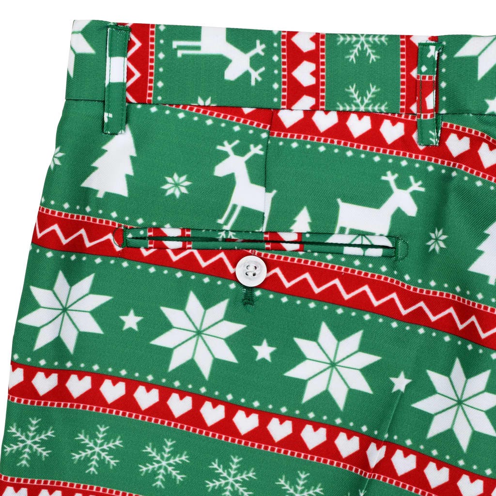 2 Piece Mens Christmas Suit with Tie Size 54 Festive Green